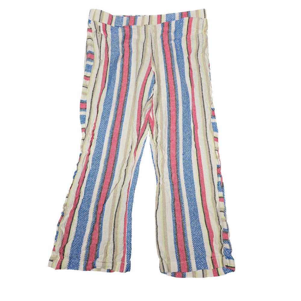 Caffe Marrakesh Pants Womens Medium Multicolor Striped Boho Lounge Casual Cotton